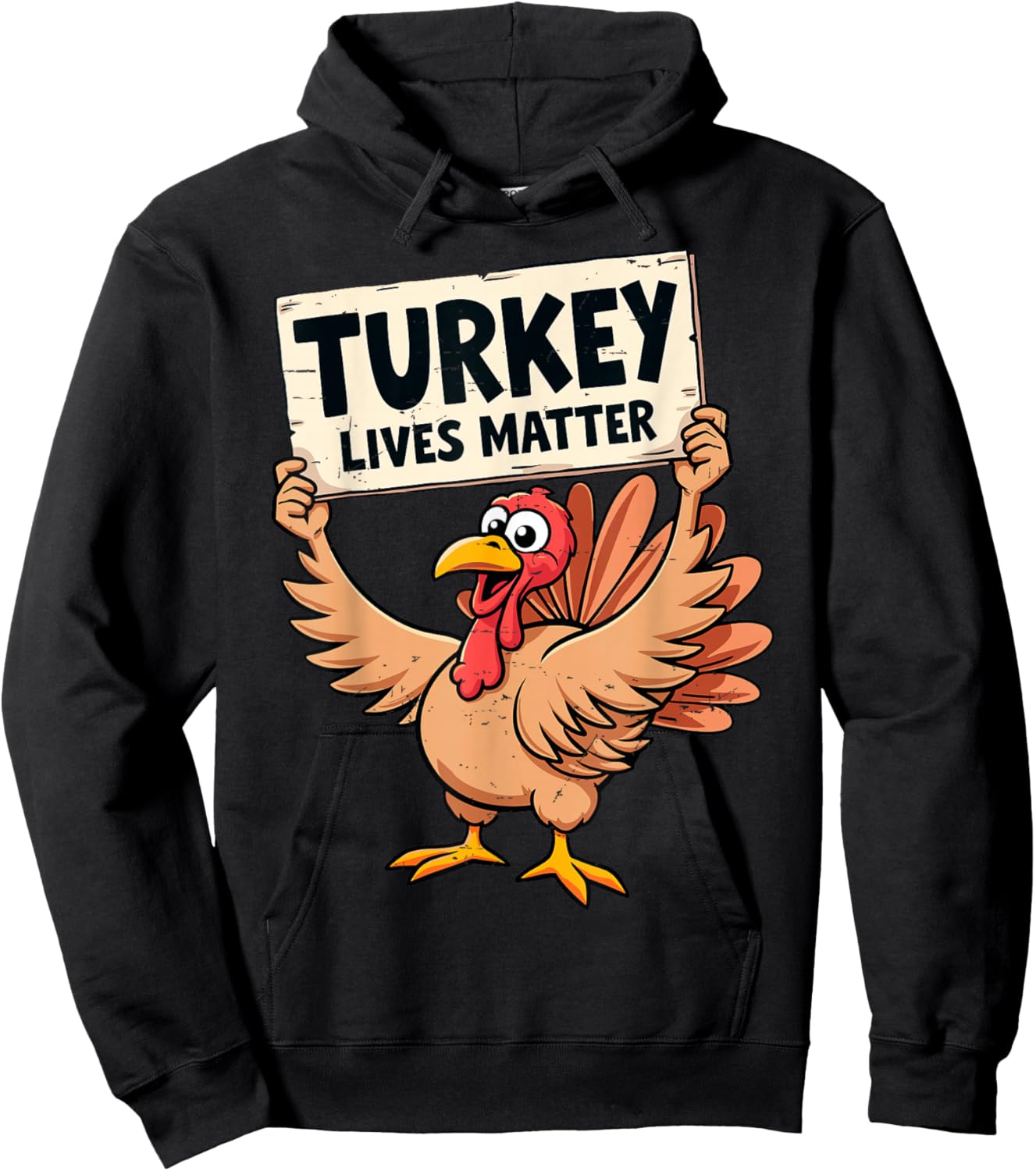 Turkey Lives Matter Funny Thanksgiving Thankful Grateful Hoodie - Hoodie | Black