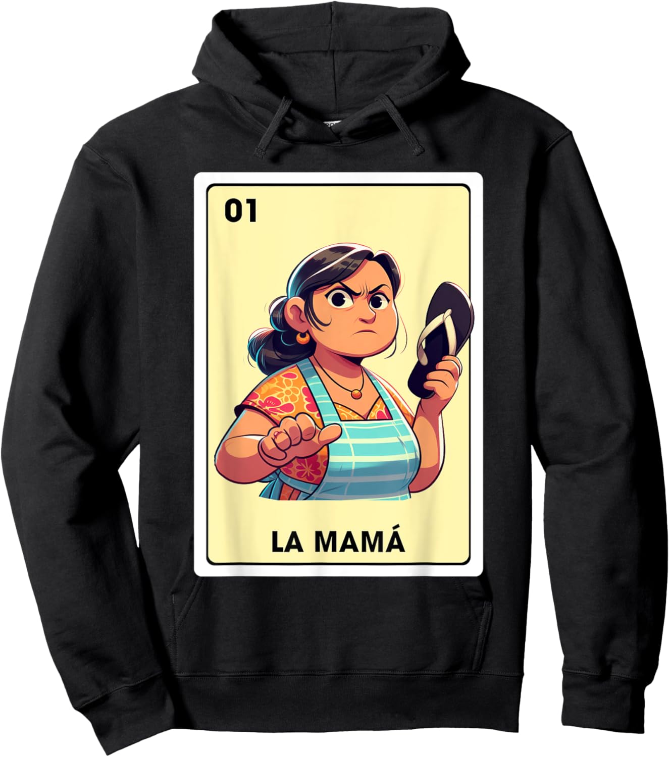 Mexican Mom Life Motherhood La Mama Mexican Bingo Card Hoodie - Hoodie | Black