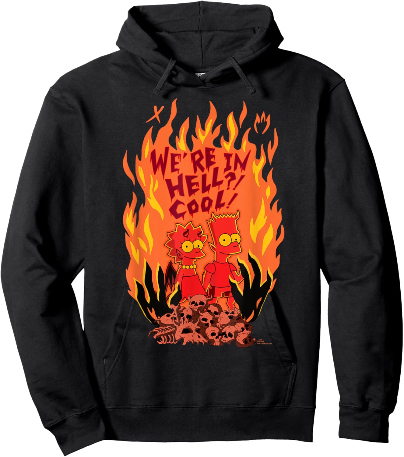 The Simpsons Halloween Bart and Lisa “We’re in Hell? Cool!” Hoodie - Hoodie | Black
