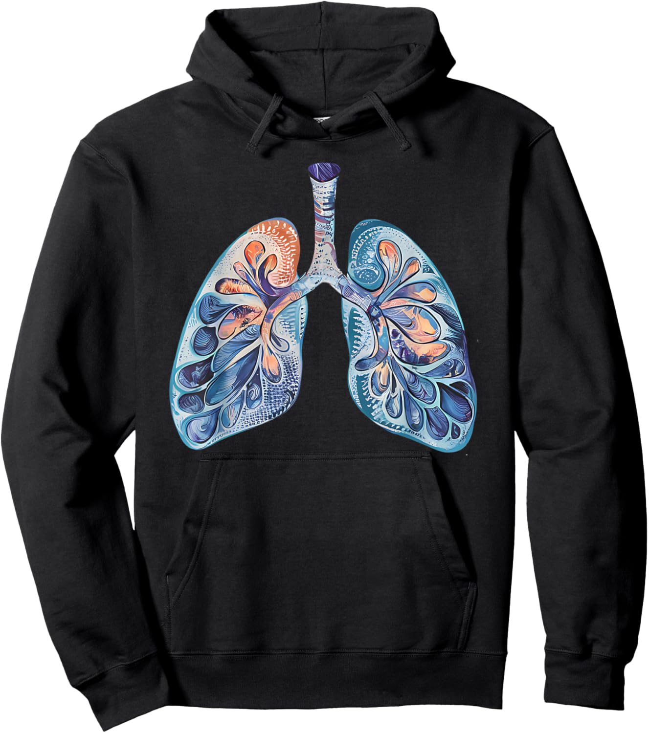 Anatomical Floral Lungs Graphic Hoodie - Hoodie | Black