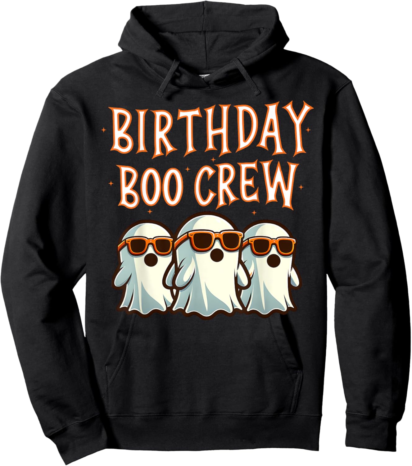 Birthday Boo Crew Matching Halloween Birthday Party Ghosts Hoodie - Hoodie | Black