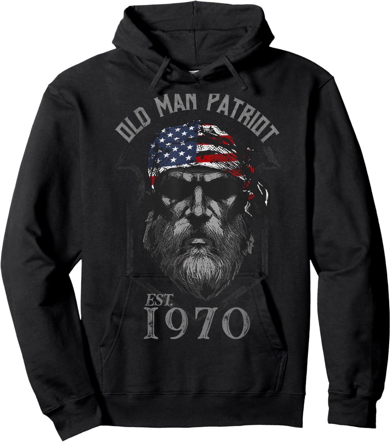 1970 Old Man Patriot Hoodie - Hoodie | Black