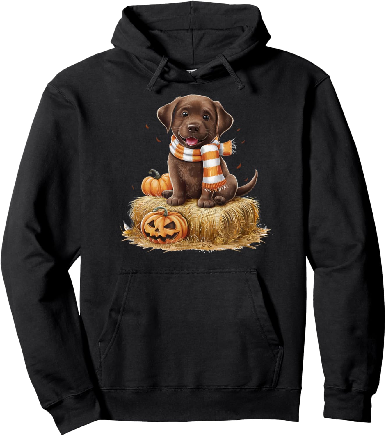 Pumpkin and a Chocolate Lab Hoodie - Hoodie | Black