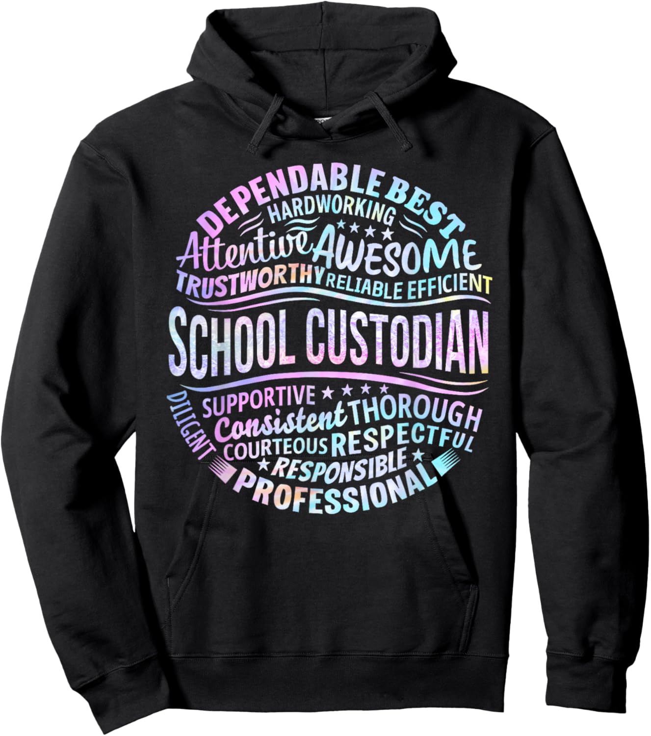 School Custodian Janitor Funny Appreciation Gift Hoodie - Hoodie | Black