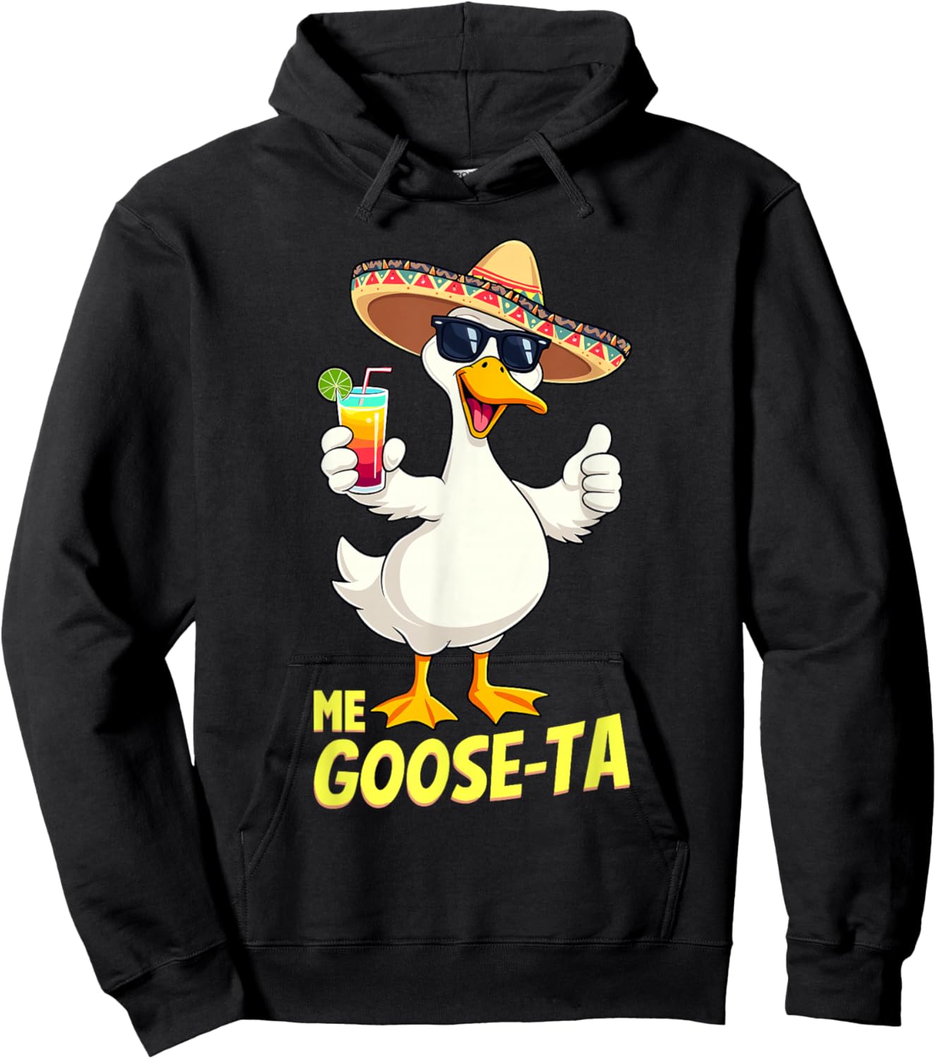 Funny Mexican Saying | Me Goose Ta | Spanish Goose Pun Hoodie - Hoodie | Black