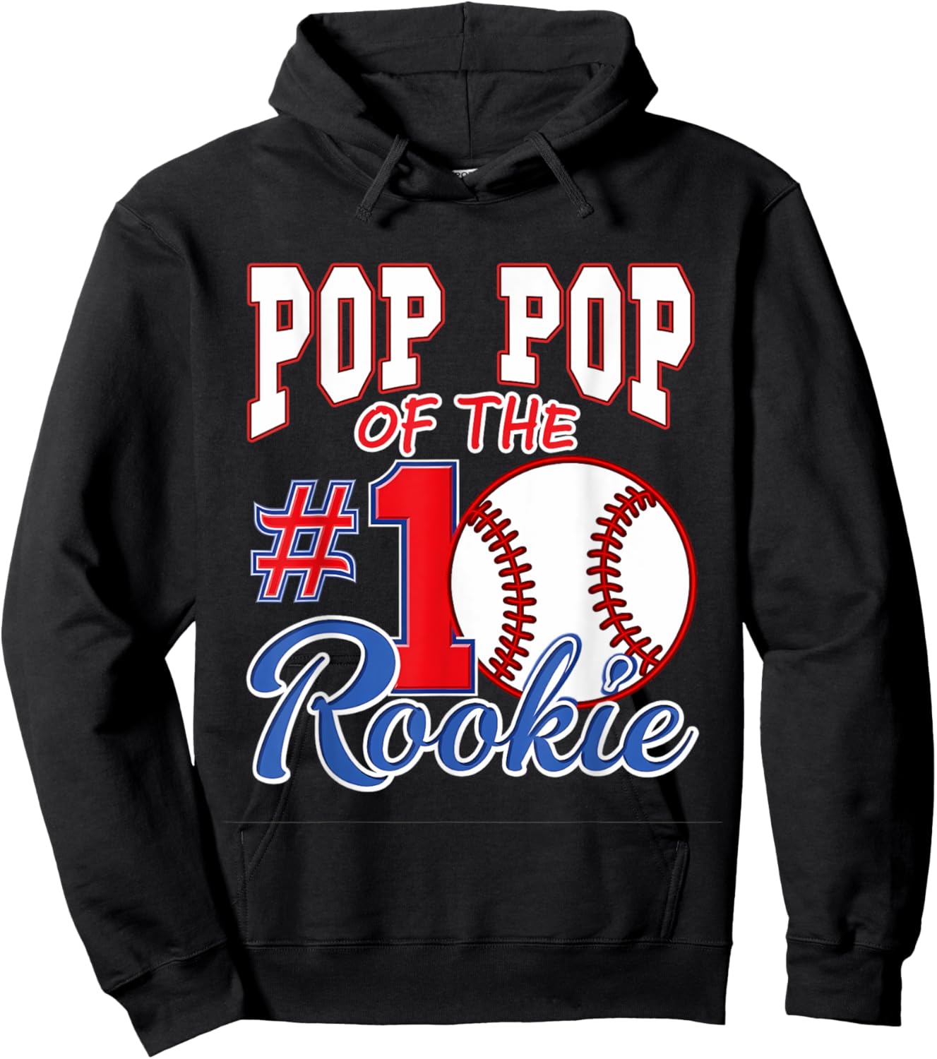 Retro Grandpa Pop Pop Of The Number 1 Rookie Baseball Hoodie - Hoodie | Black