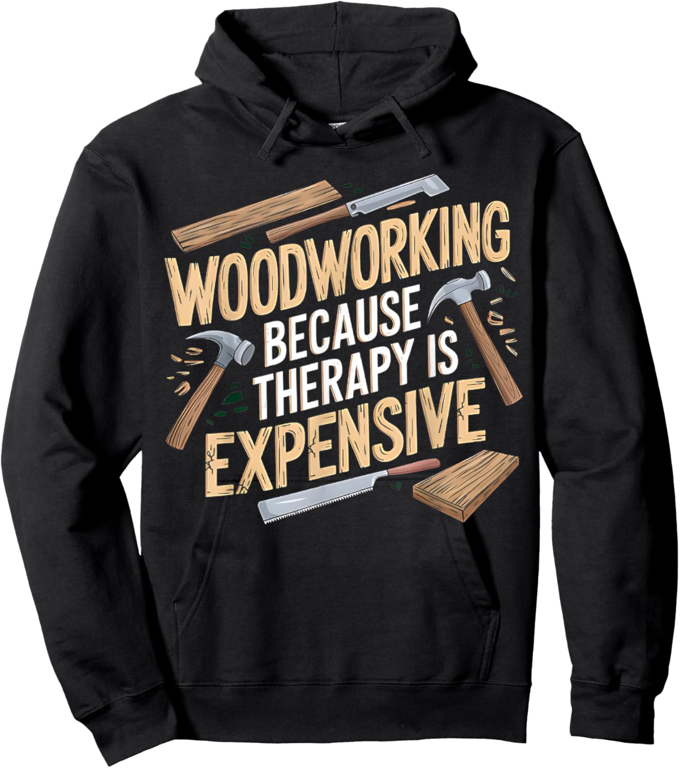 Men Woodworker Carpenter Funny Woodworking Hoodie - Hoodie | Black