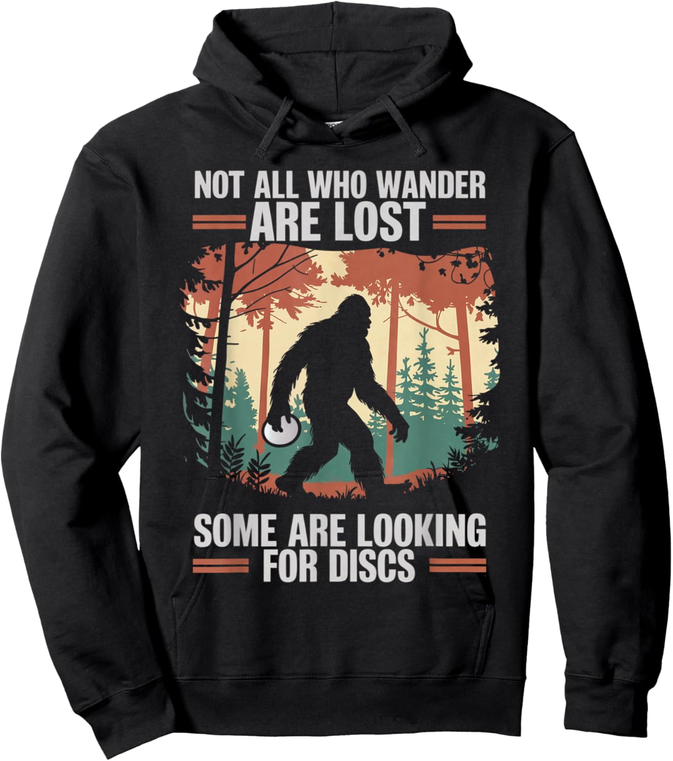 Funny Disc Golf Bigfoot Men Women Disc Golf Player Golfer Hoodie - Hoodie | Black