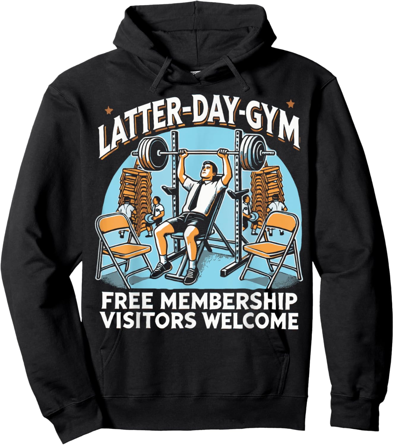 Latter-Day Gym Missionary LDS Church Funny Mormon Hoodie - Hoodie | Black