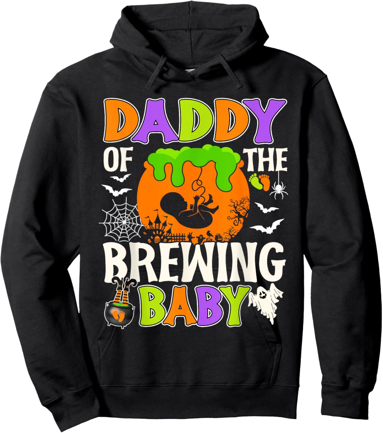 Daddy Of The Brewing Baby Halloween Pregnancy Baby Shower Hoodie - Hoodie | Black