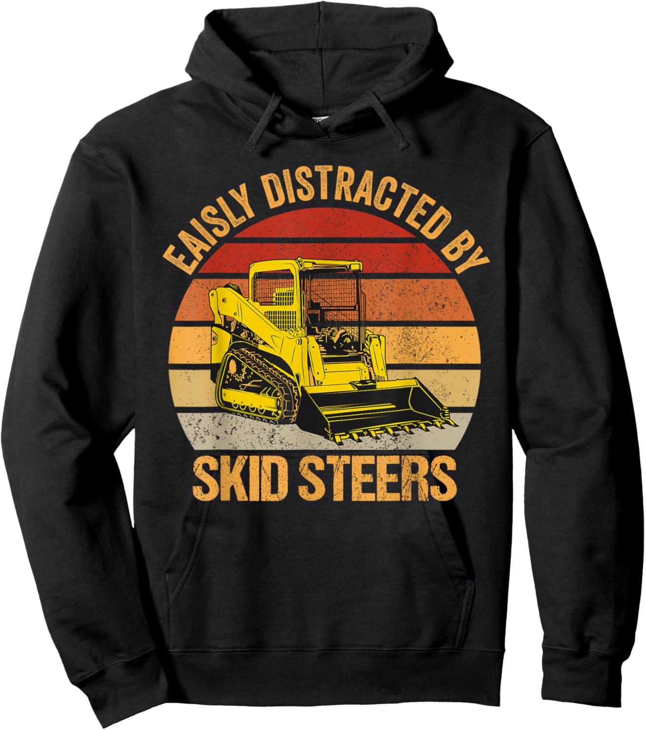 Retro Vintage Skid Steer Loader Operator Hoodie - Hoodie | Black