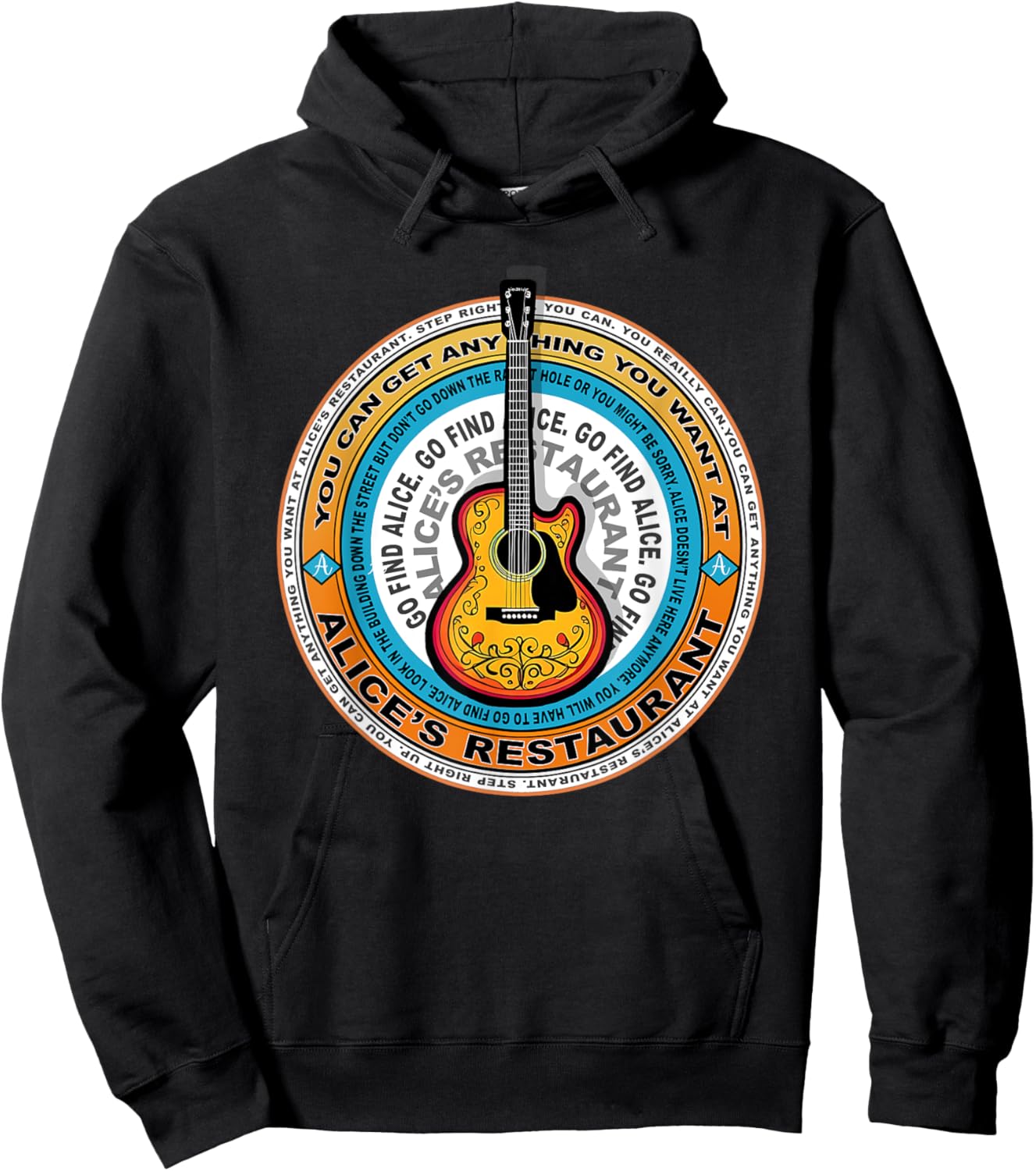 Alice's Restaurant Guitar Music Hoodie - Hoodie | Black