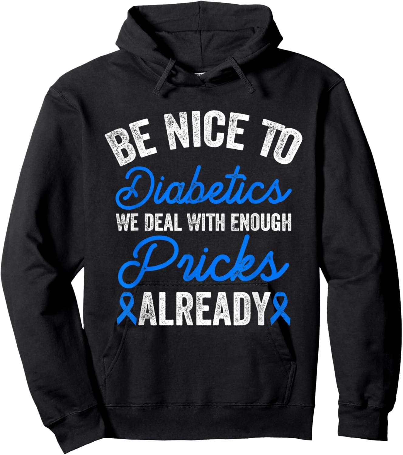 Funny Diabetic Type 1 Diabetes T1D Diabetes Awareness Month Hoodie - Hoodie | Black