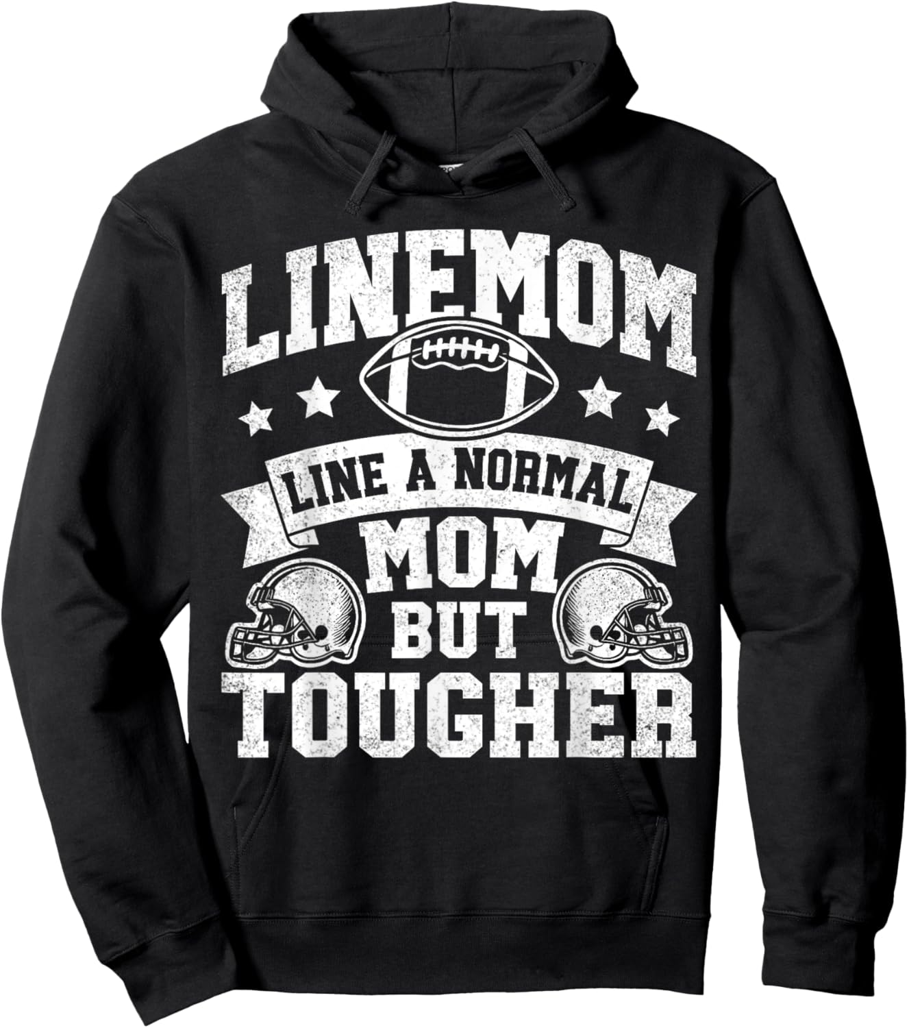 Linemom Like A Normal Mom But Tougher Football Mommy Hoodie - Hoodie | Black