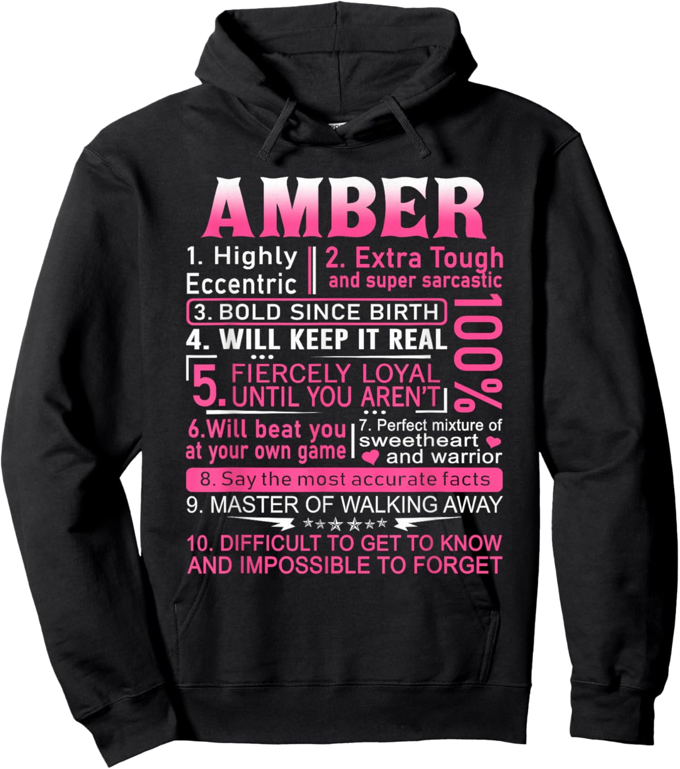 Amber Name Shirt Personalized Amber First Name Hoodie - Hoodie | Black