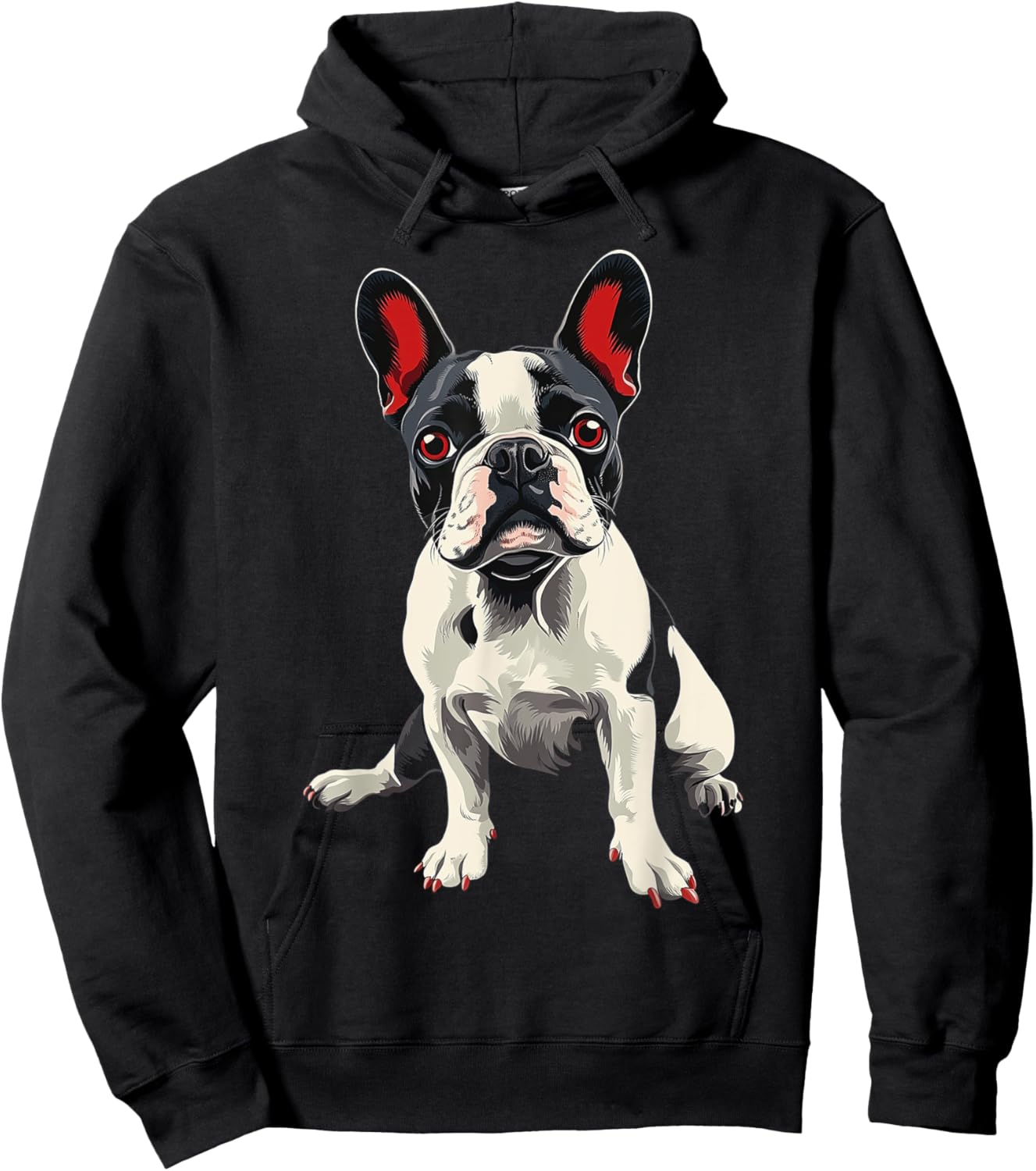 French Bulldog Dog Motif Pet Artwork French Bulldog Hoodie - Hoodie | Black