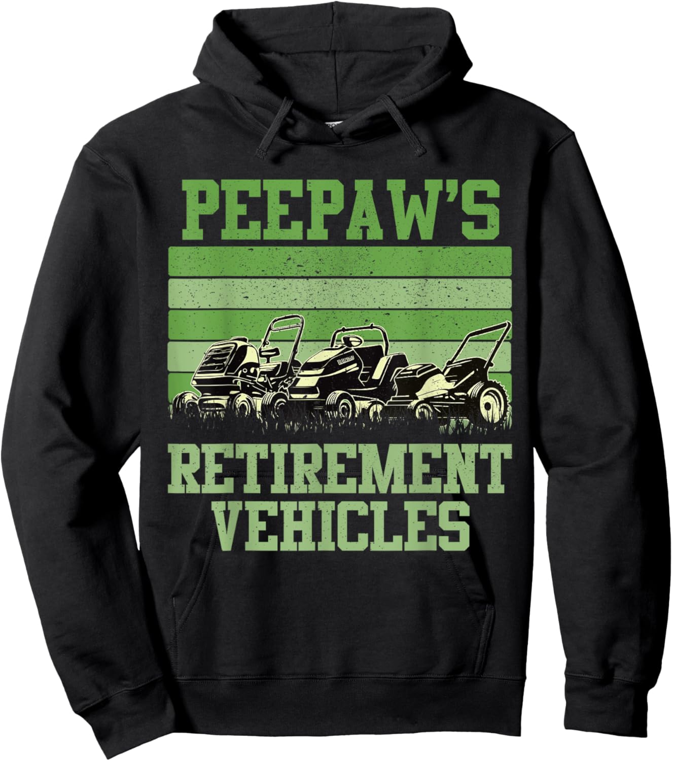 Peepaw's Retirement Vehicles Funny Lawn Mowing Grandpa Hoodie - Hoodie | Black