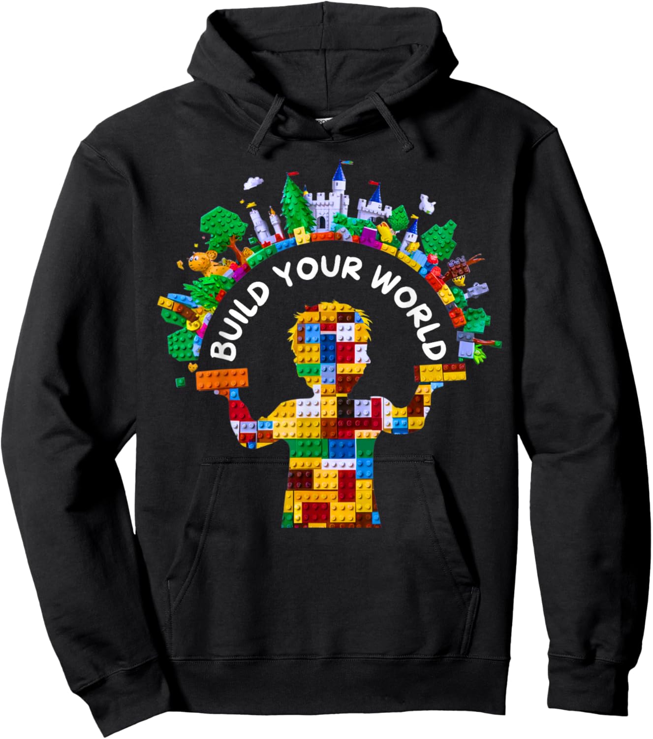 Master Builder Kids Building Blocks Brick Toys Birthday Boys Hoodie - Hoodie | Black