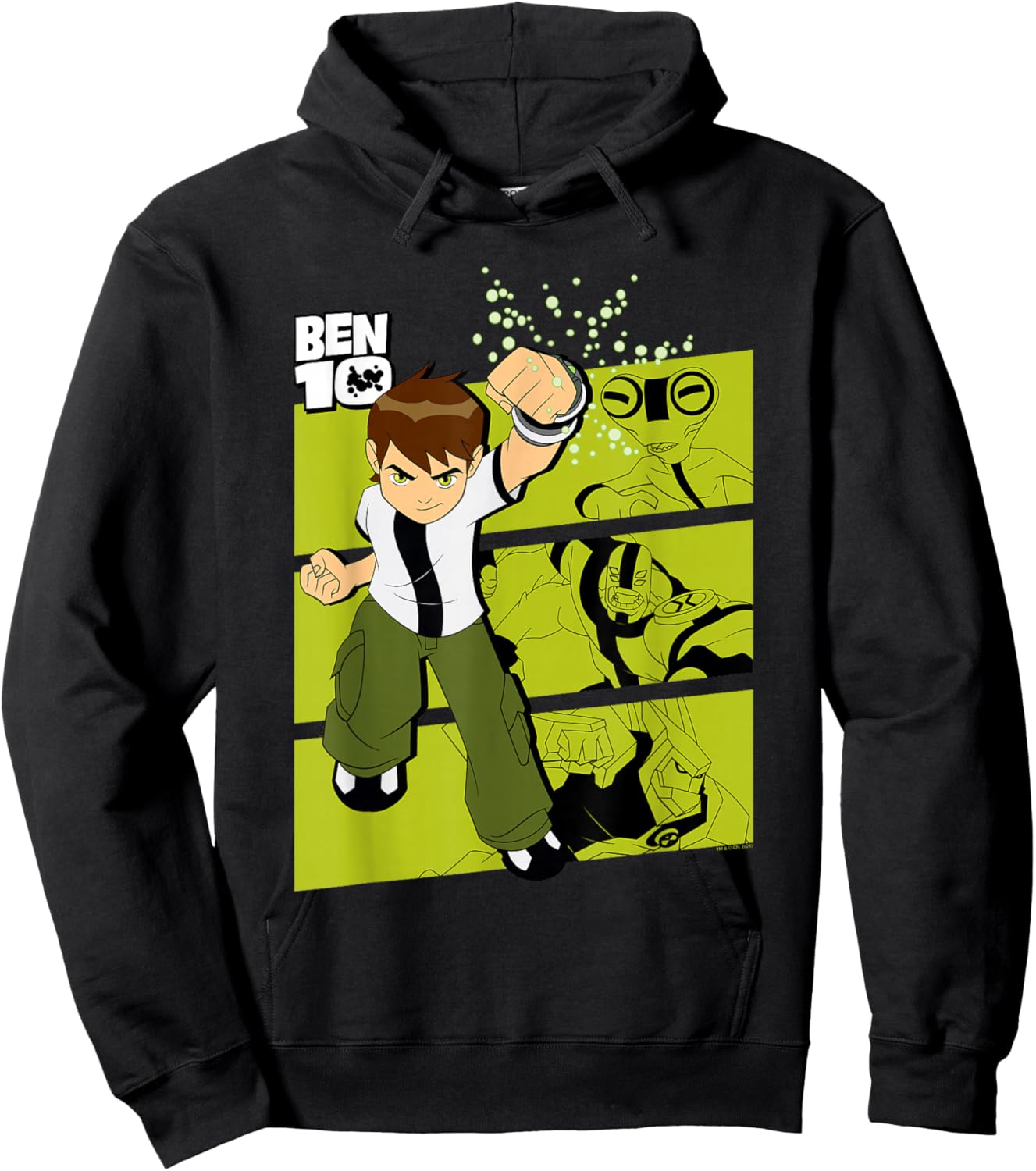 Ben 10 Three Alien Transformation Blocks Cartoon Hoodie - Hoodie | Black