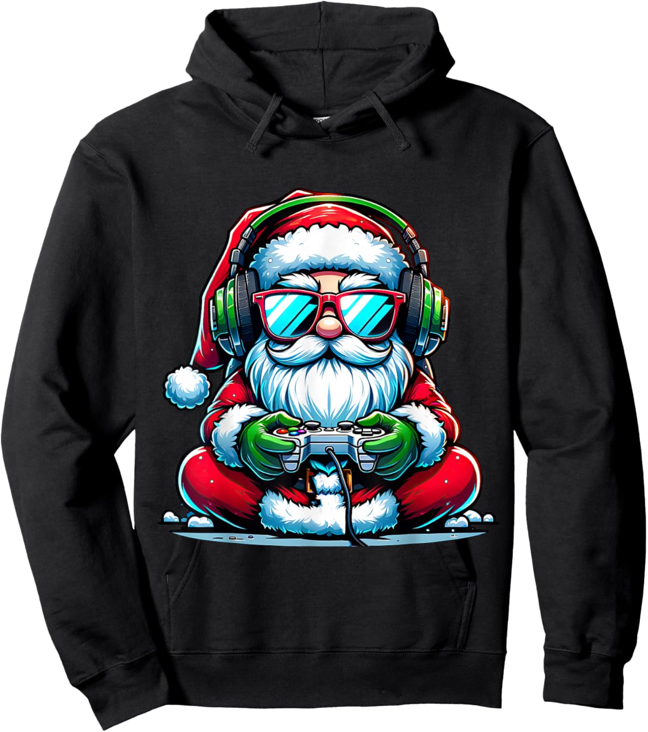 Christmas Gamer Boys Video Game Santa Xmas Hoodie - Hoodie | Black