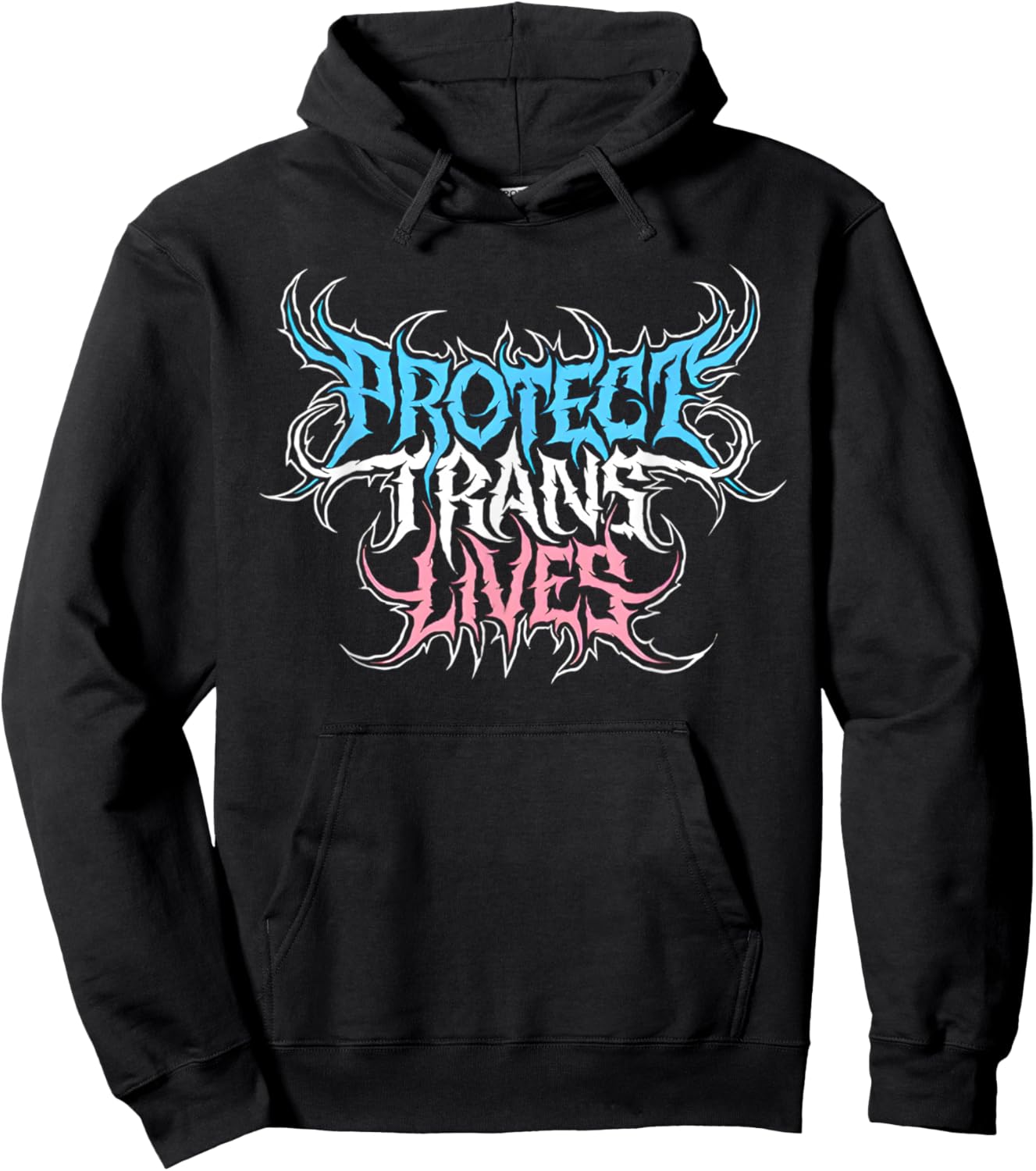 Protect Trans Lives Death Metal Pride Flag - Trans Rights Hoodie - Hoodie | Black