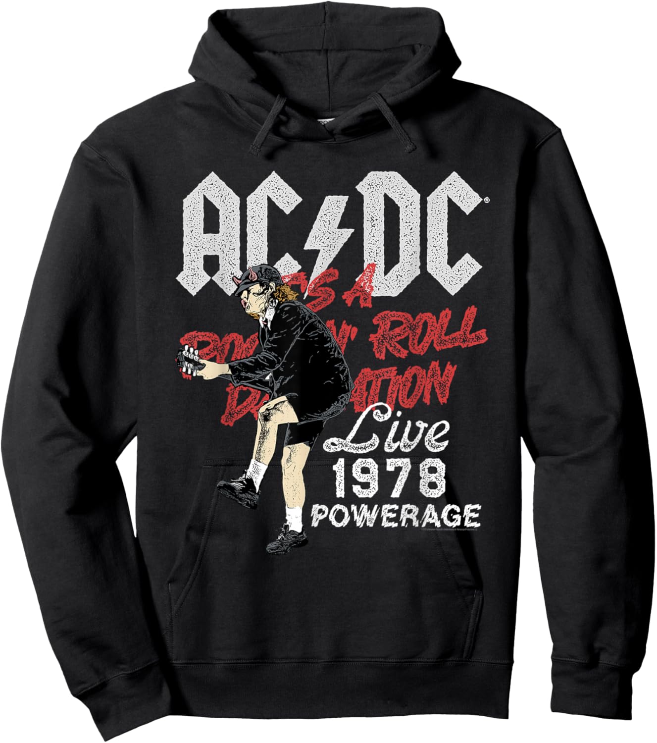 AC/DC Rock and Roll Damnation Live 1978 Powerage Hoodie - Hoodie | Black