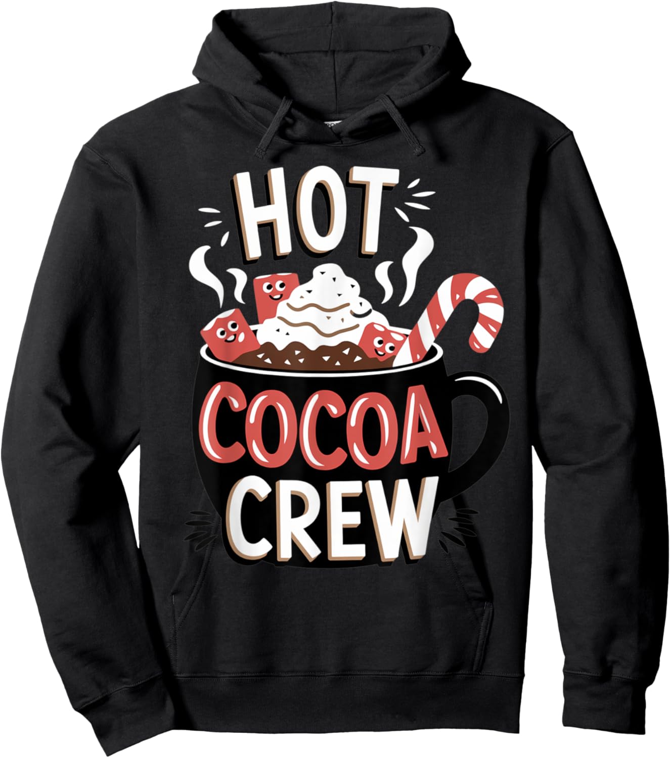 Hot Cocoa Crew Cozy Winter Holiday Team Hoodie - Hoodie | Black