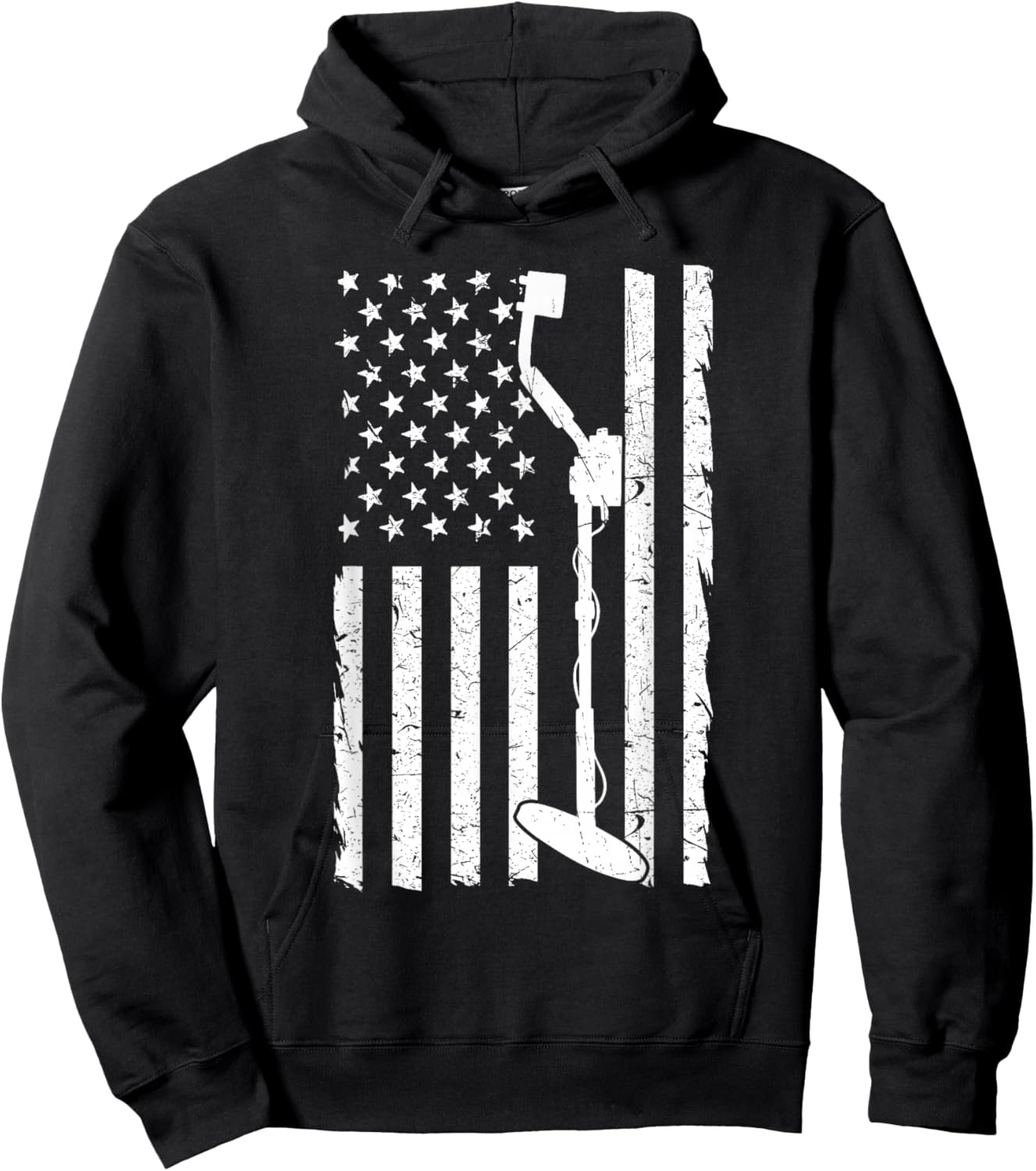 American Flag Metal Detector Hoodie - Hoodie | Black