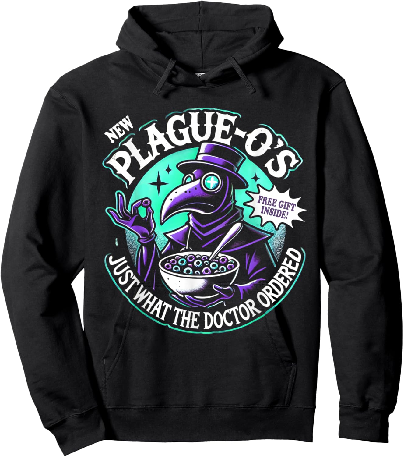 Plague Doctor Shirt Cereal Parody Plague O's Plague Doctor Hoodie - Hoodie | Black