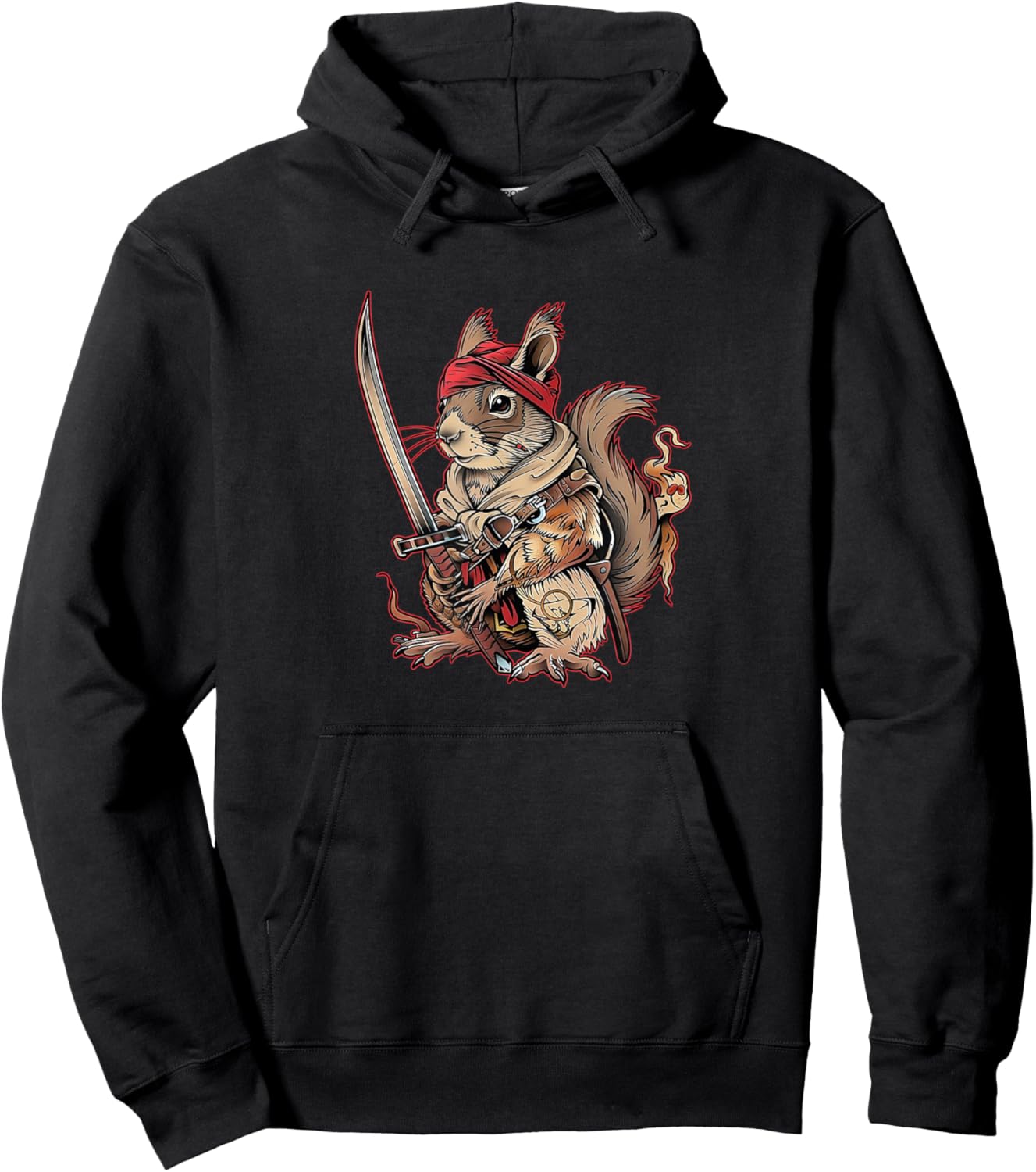 DREAD PIRATE SQUIRREL Funny Fierce Adventurous Bold Dynamic Hoodie - Hoodie | Black
