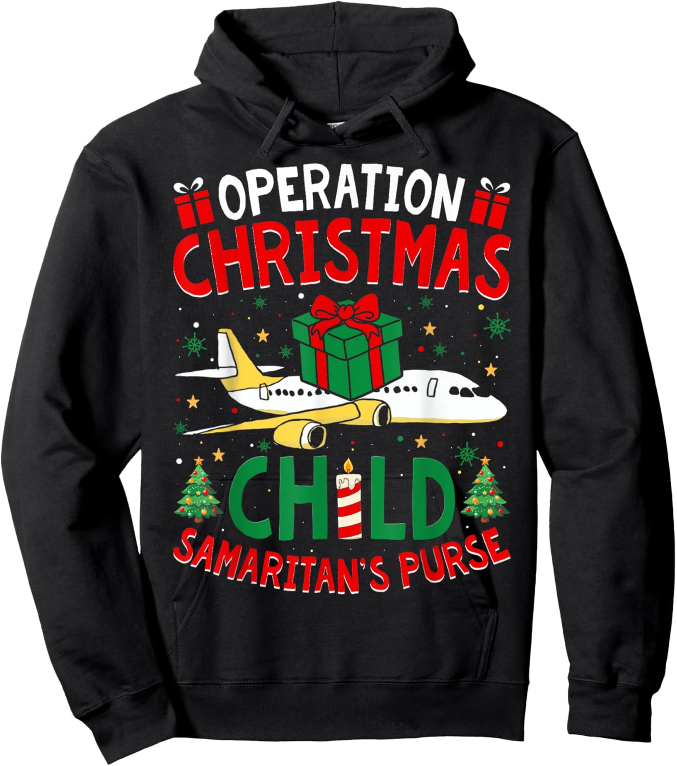 Funny Operation Christmas Child Family Matching Ugly Xmas Hoodie - Hoodie | Black