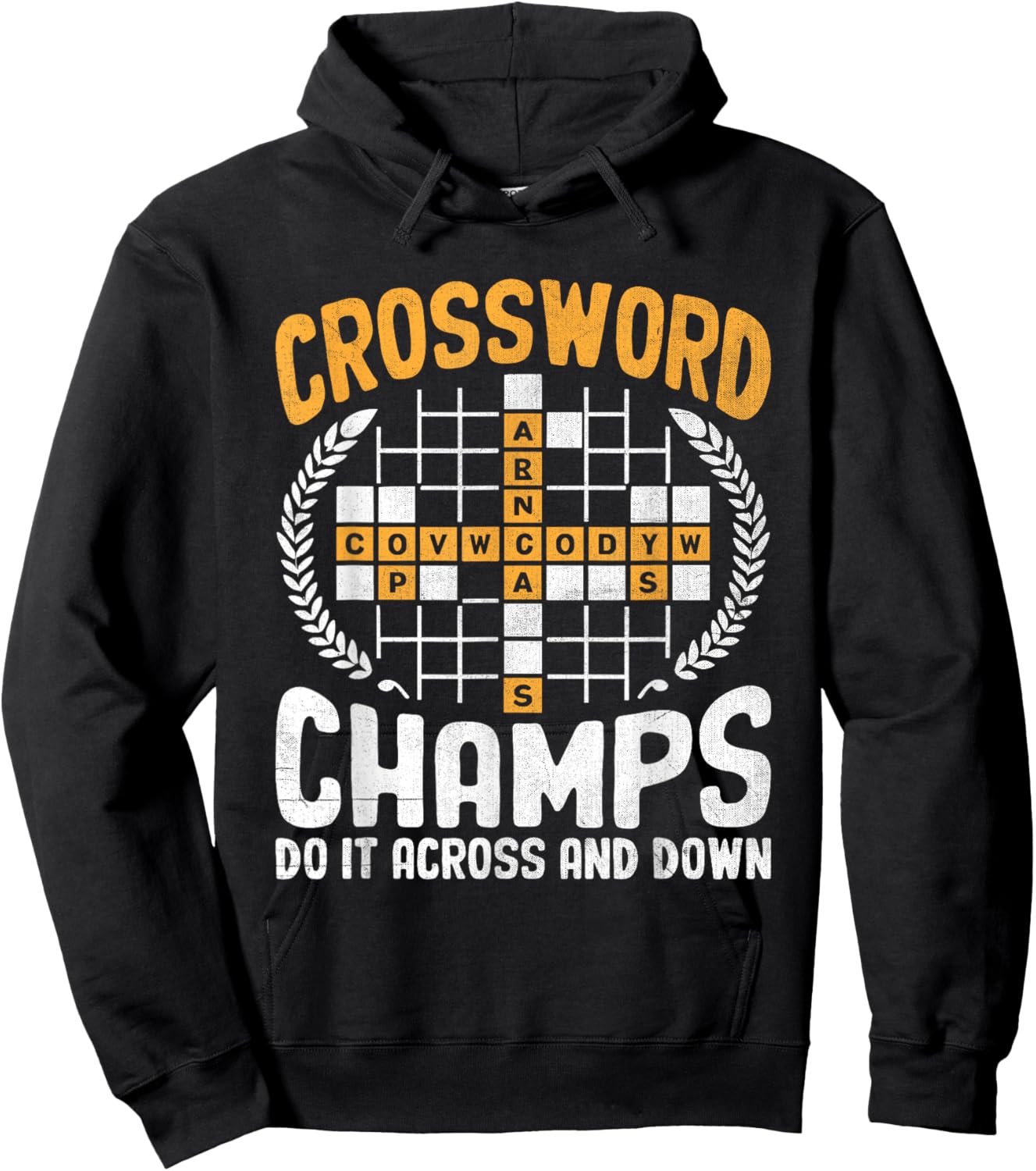 Funny Vintage Crossword Puzzle Solvers Word Nerd Lover Hoodie - Hoodie | Black