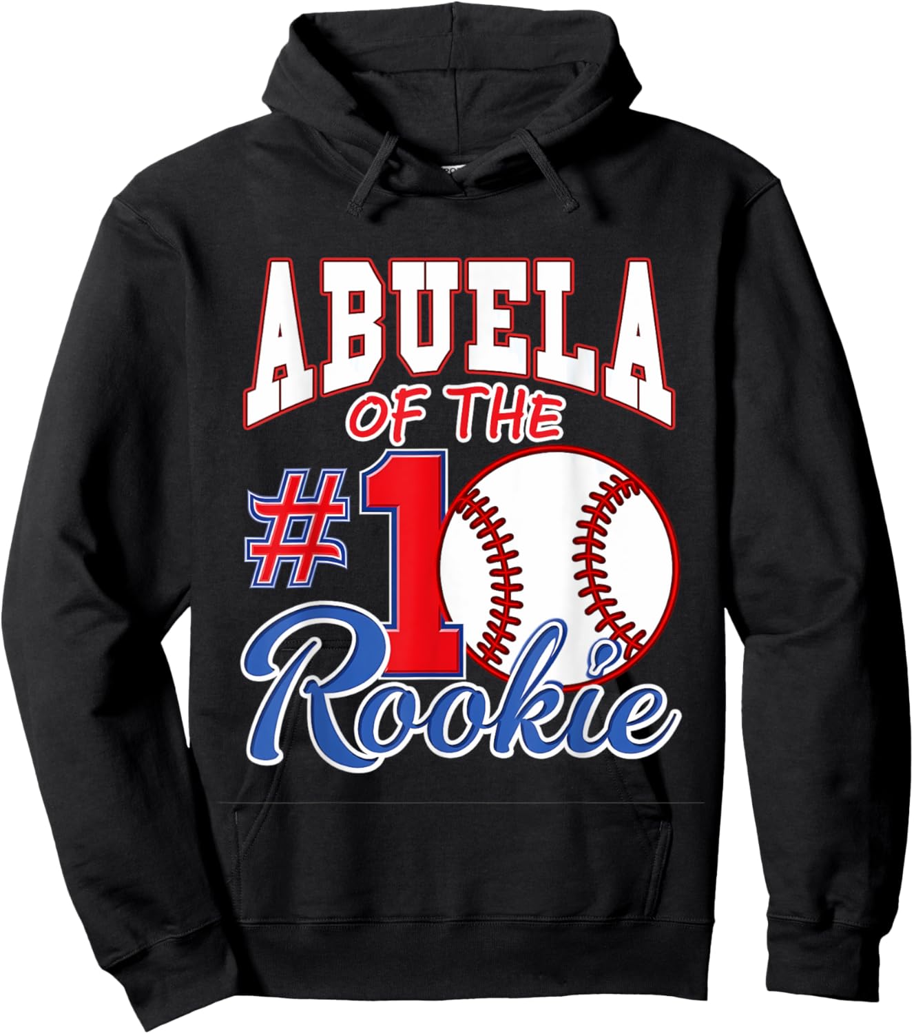 Retro Grandma Abuela Of The Number 1 Rookie Baseball Hoodie - Hoodie | Black