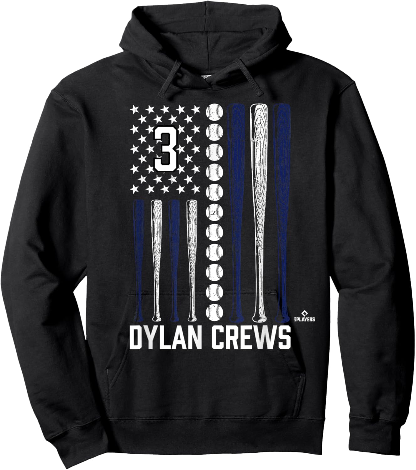 Baseball American Flag Dylan Crews Washington Baseball MLBPA Hoodie - Hoodie | Black