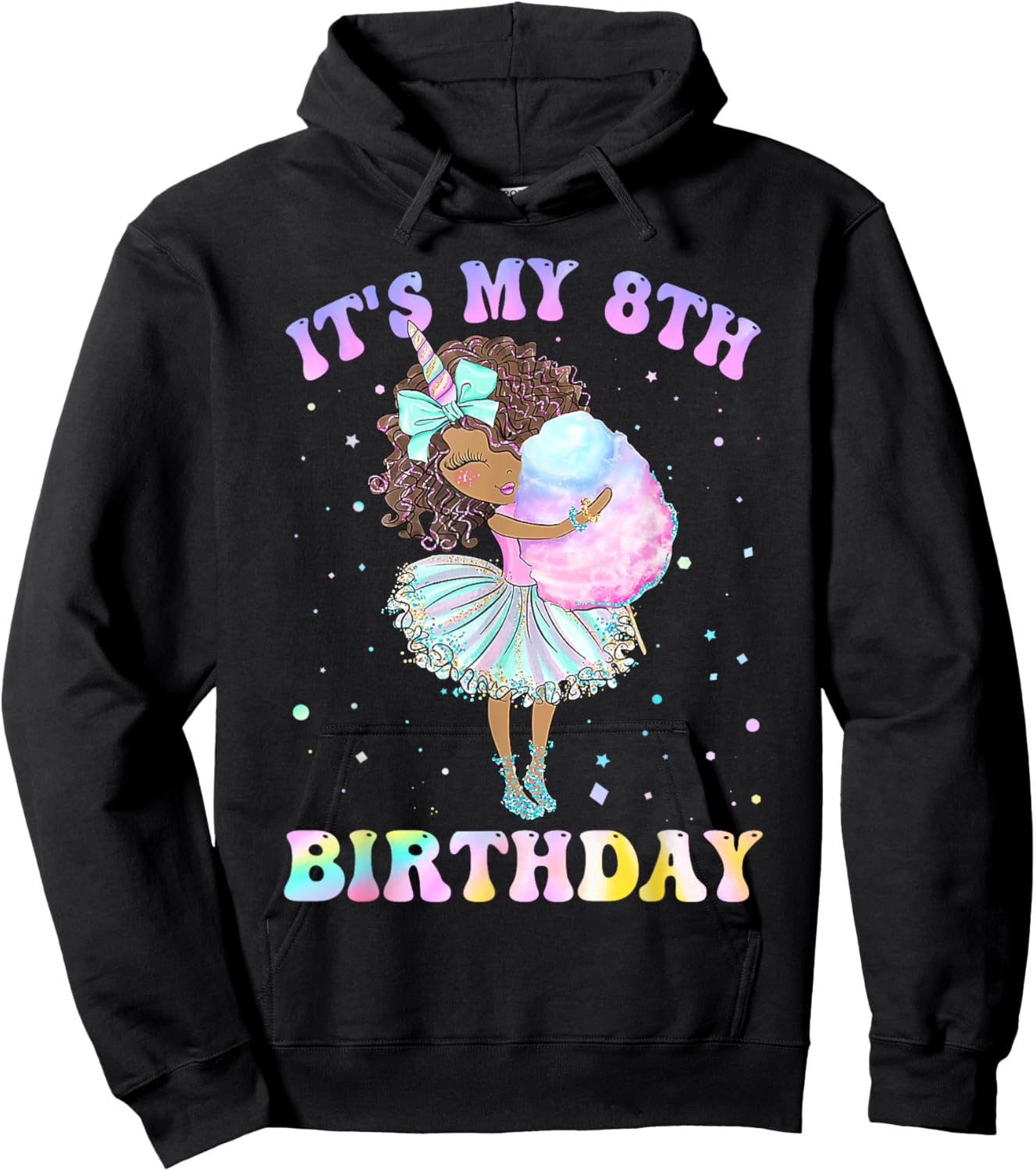 It's My 8th Birthday Black Girl 8 Years Old Melanin Kids Hoodie - Hoodie | Black