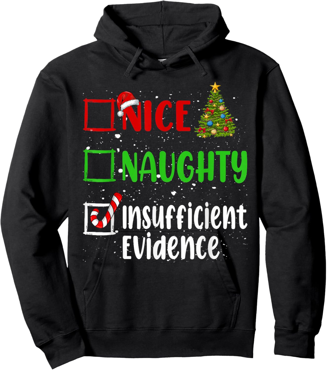 Nice Naughty List Funny Christmas List -Adults Black Small Hoodie - Hoodie | Black