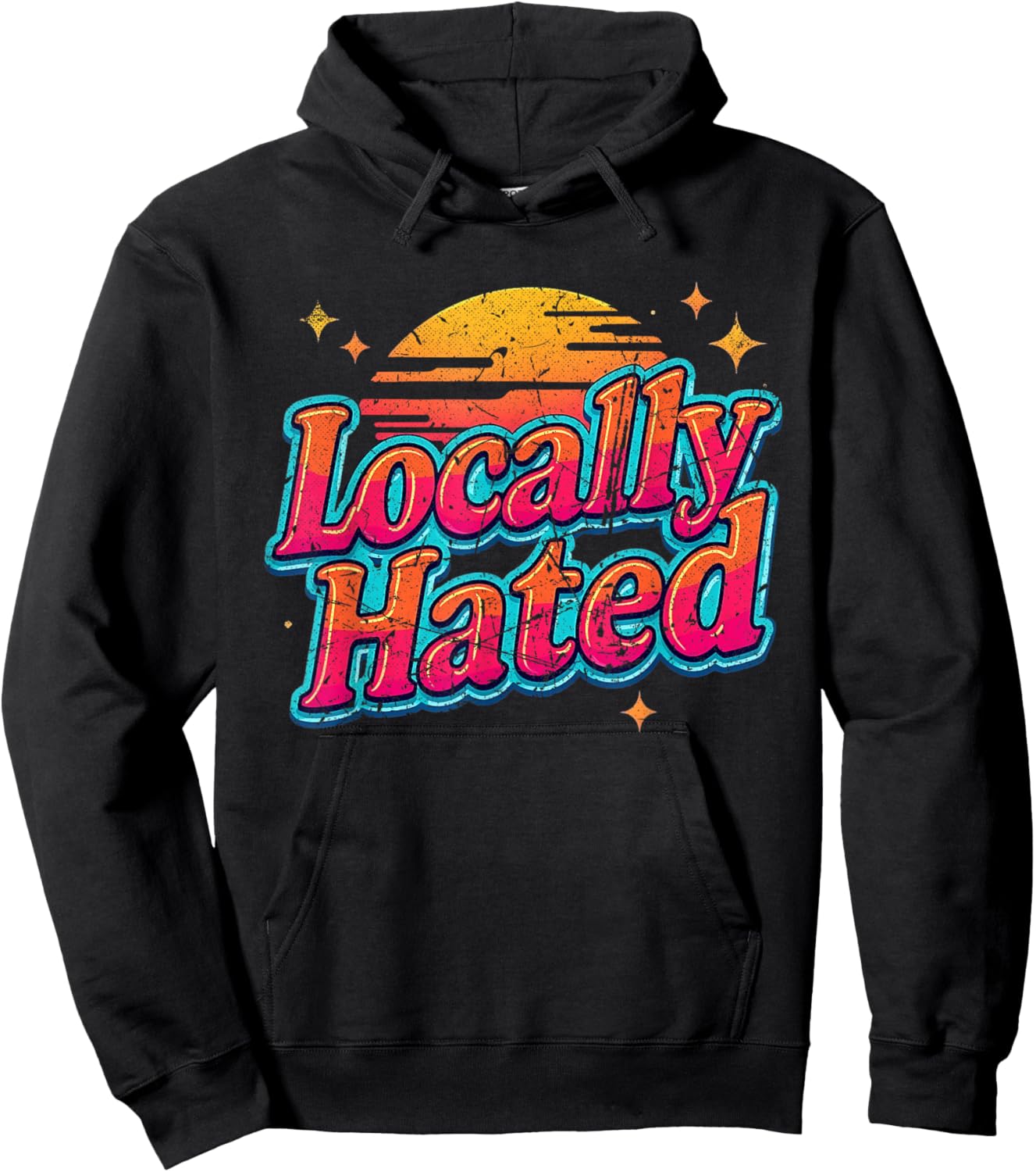 Eighties Inspired Locally Hated Hoodie - Hoodie | Black