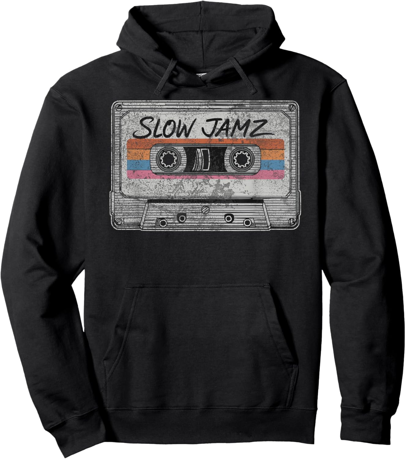 Old School Slow Jams, Jamz 80s 90s Mixtape Graphic Hoodie - Hoodie | Black
