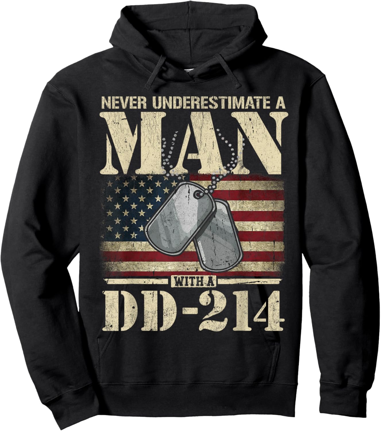 DD 214 Alumni Never Underestimate an Old Man with A DD-214 Hoodie - Hoodie | Black