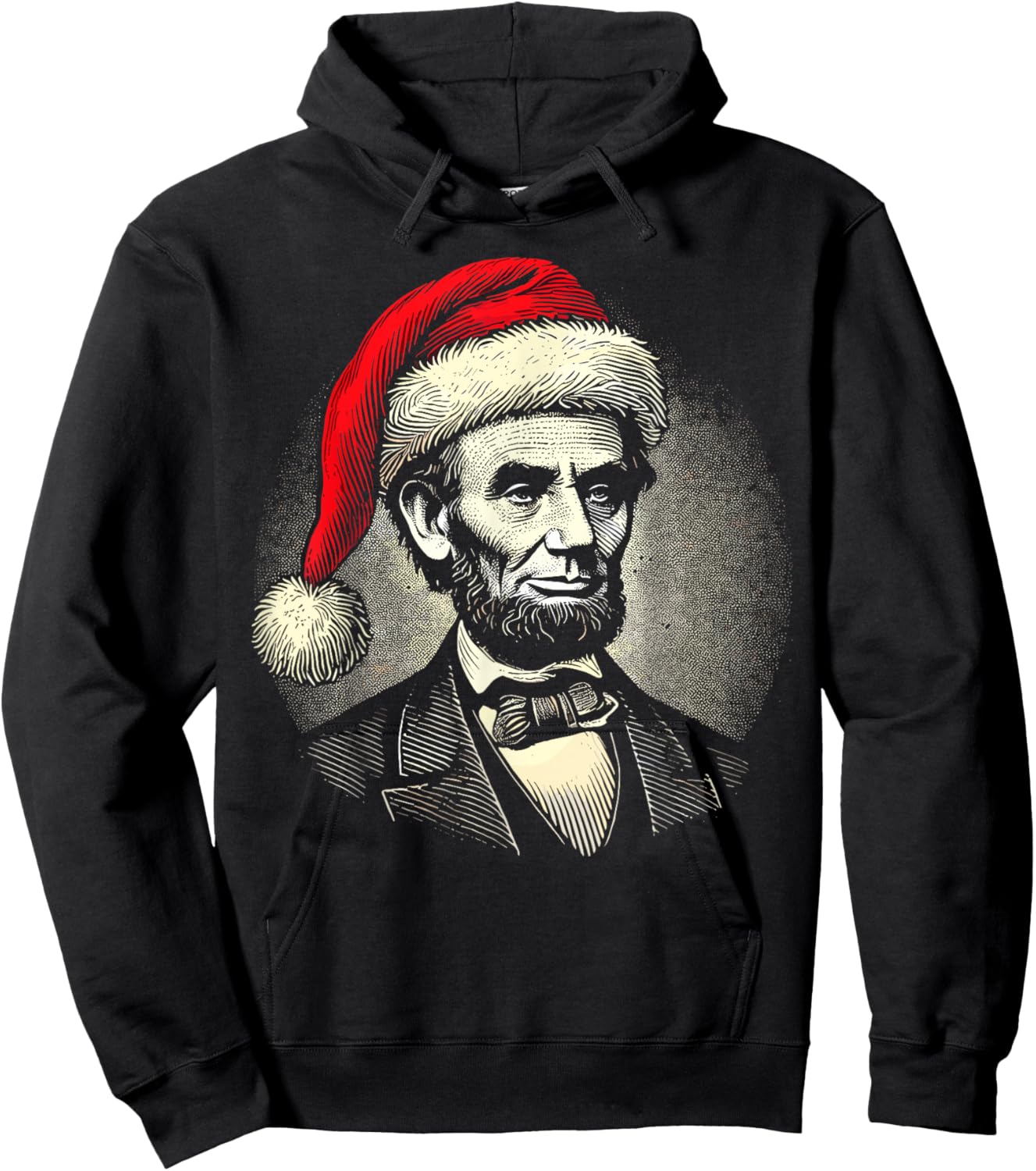 Christmas Abraham Lincoln Presidential Portrait Abe Lincoln Hoodie - Hoodie | Black
