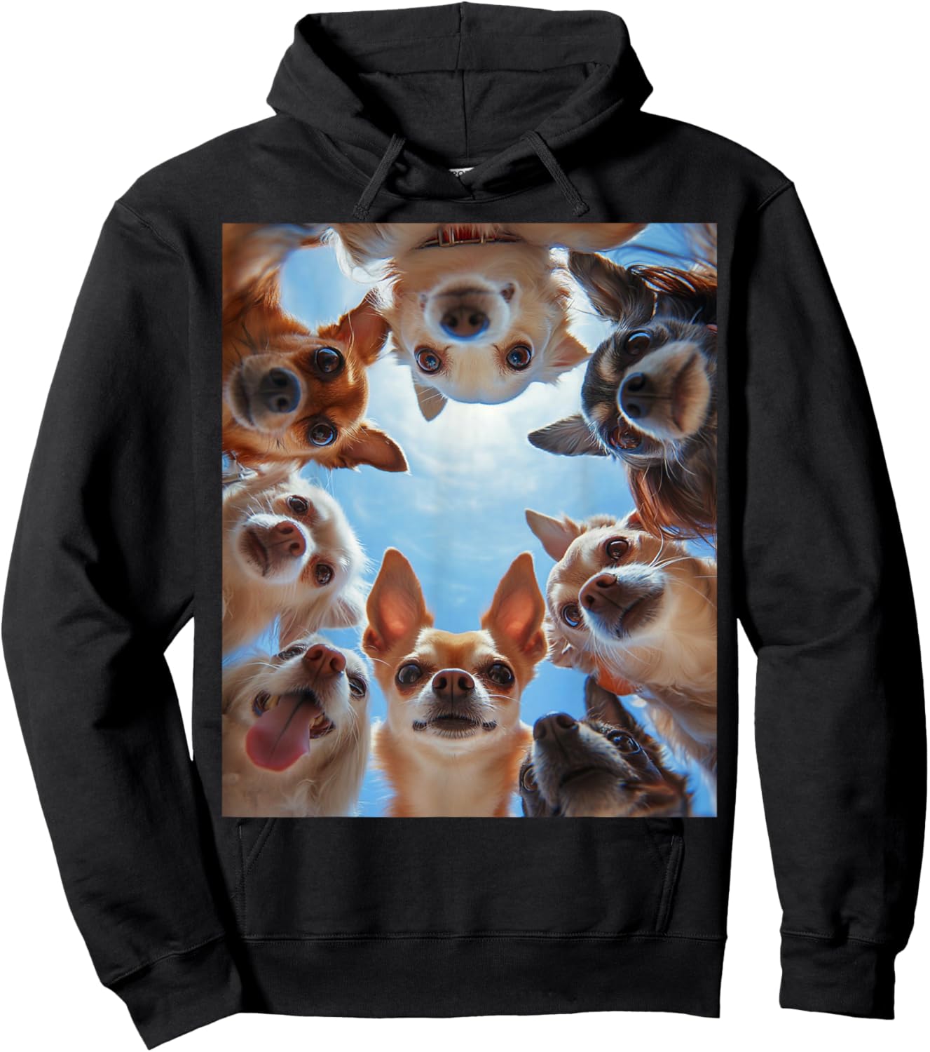 Funny Chihuahua Dog Selfie Hoodie - Hoodie | Black