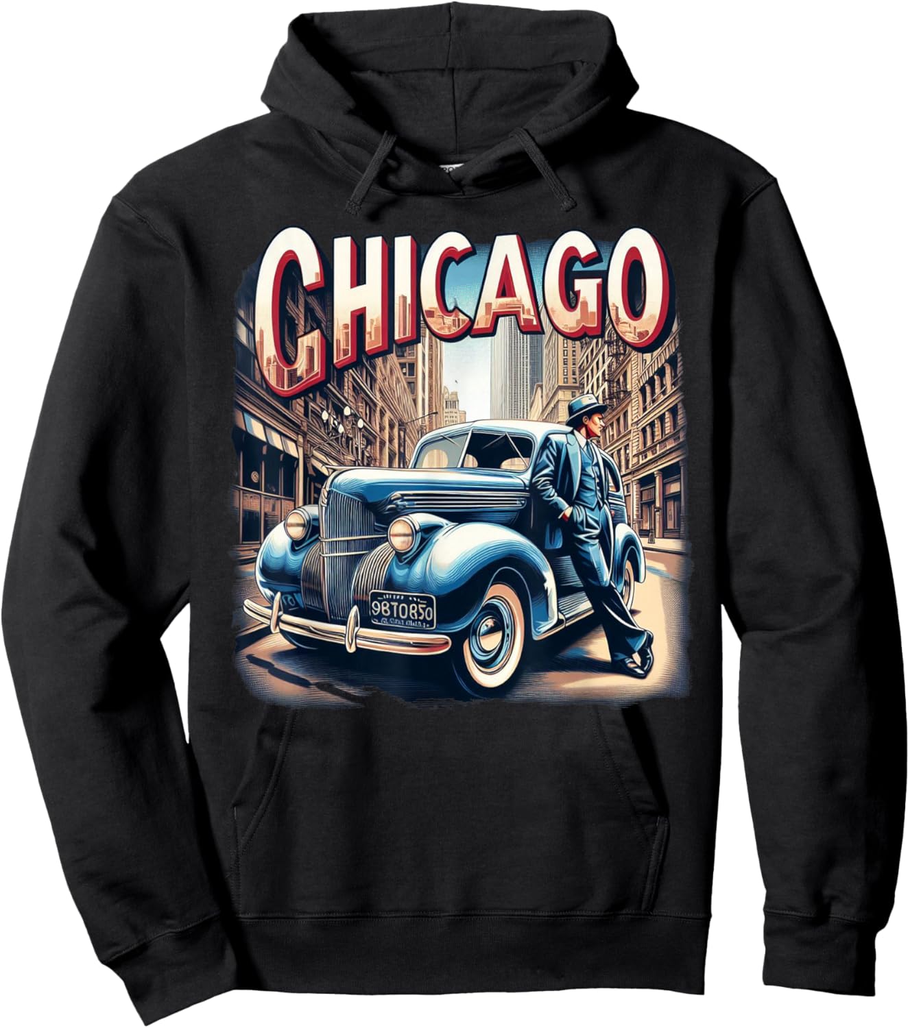 Vintage Chicago Hoodie - Hoodie | Black
