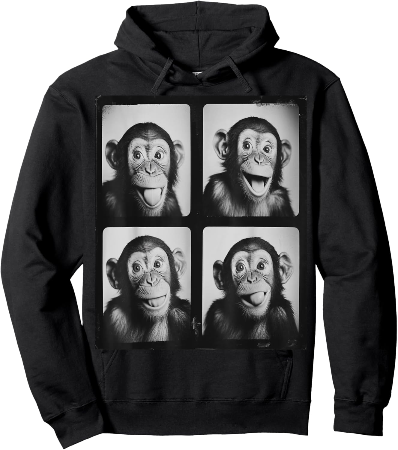 Funny Chimp Baby Chimpanzee Monkey Face Hoodie - Hoodie | Black