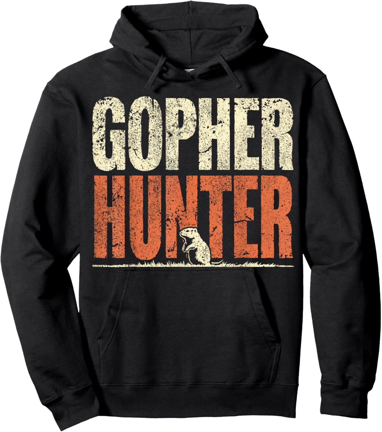 Gopher Hunter Gifts & GOPHER HUNTER -Adults Black Classic Fit Short Sleeve Hoodie - Hoodie | Black