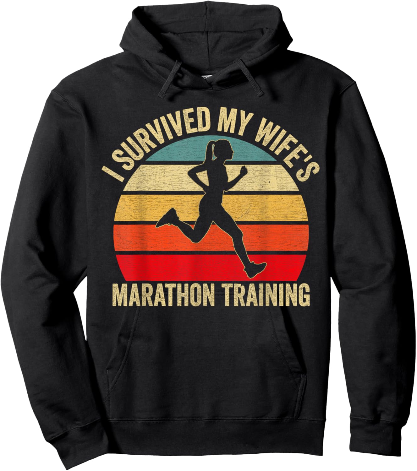 I Survived My Wife's Marathon Training Half Marathon Husband Hoodie - Hoodie | Black