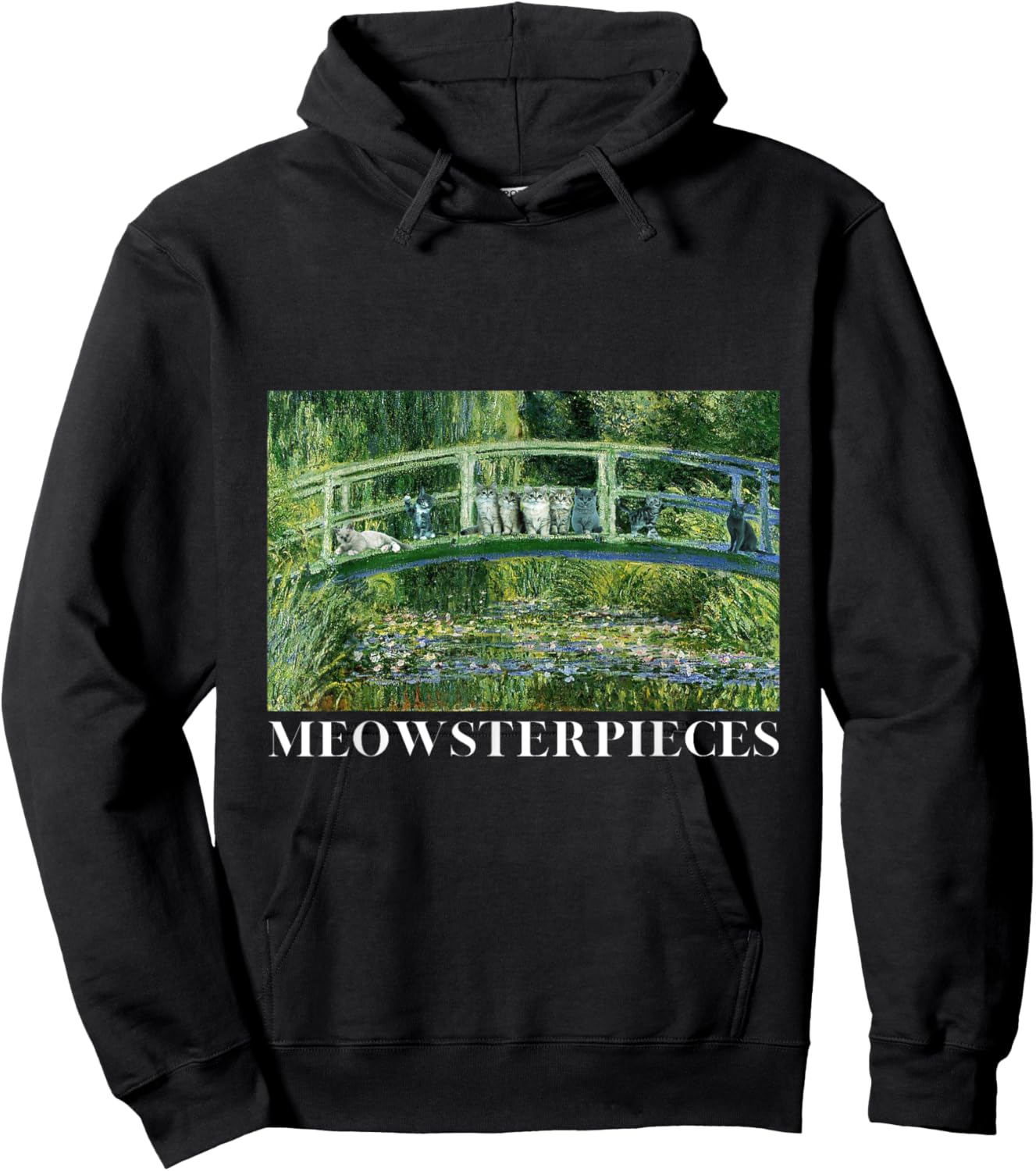 MEOWSTERPIECES Antique Oil Painting Funny Cat Lover Art Women Girls Kids Hoodie - Hoodie | Black