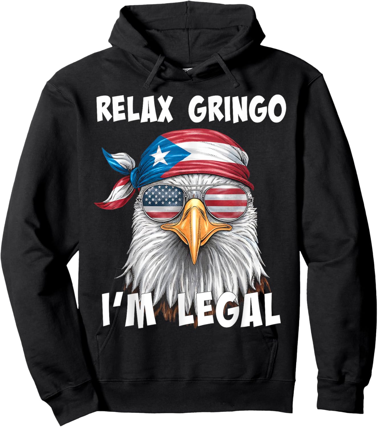 Relax Gringo I'm Legal - Funny Puerto Rican Immigrant Hoodie - Hoodie | Black