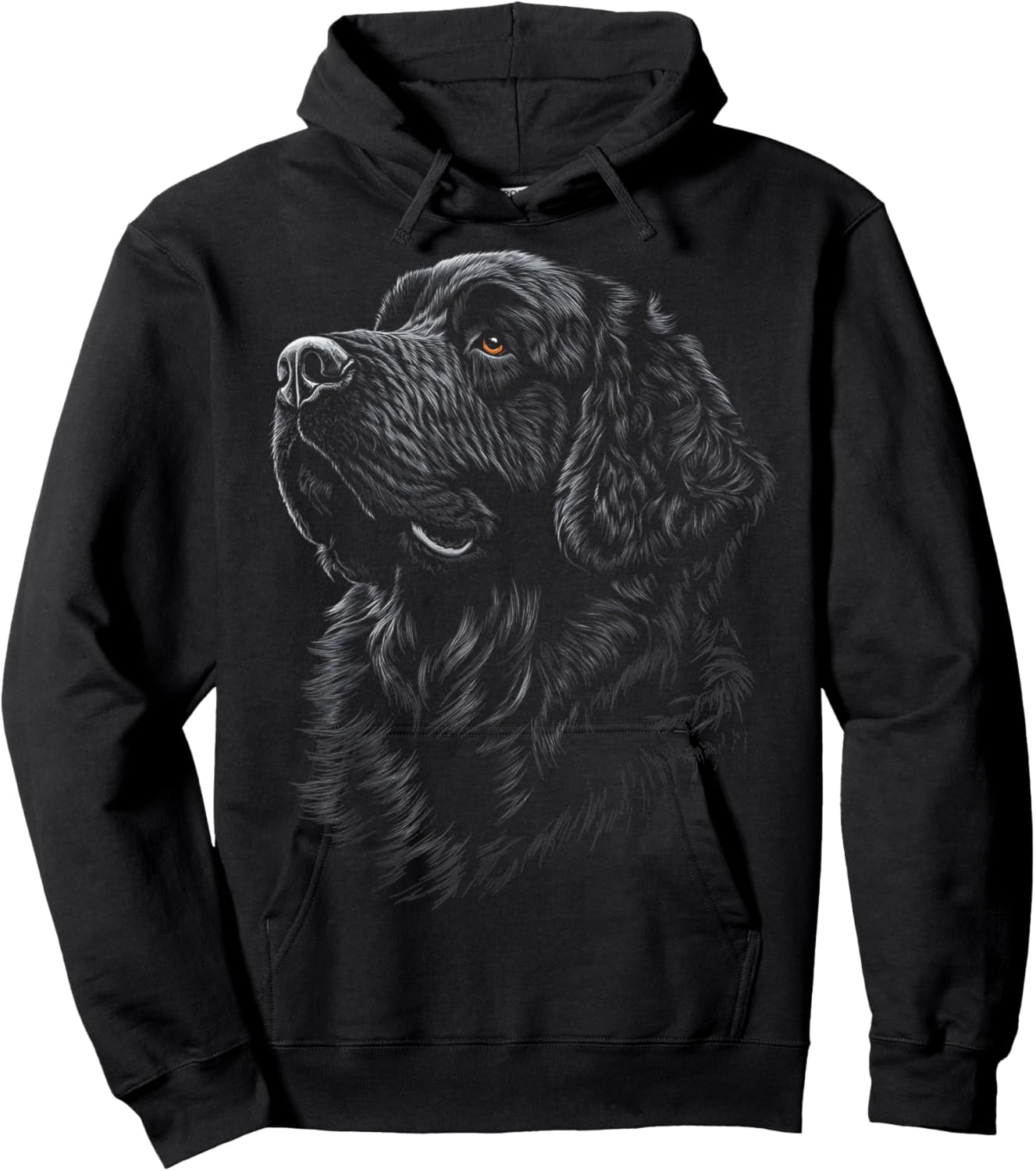 Newfoundland Dog Motif Pet Illustration Newfoundland Hoodie - Hoodie | Black