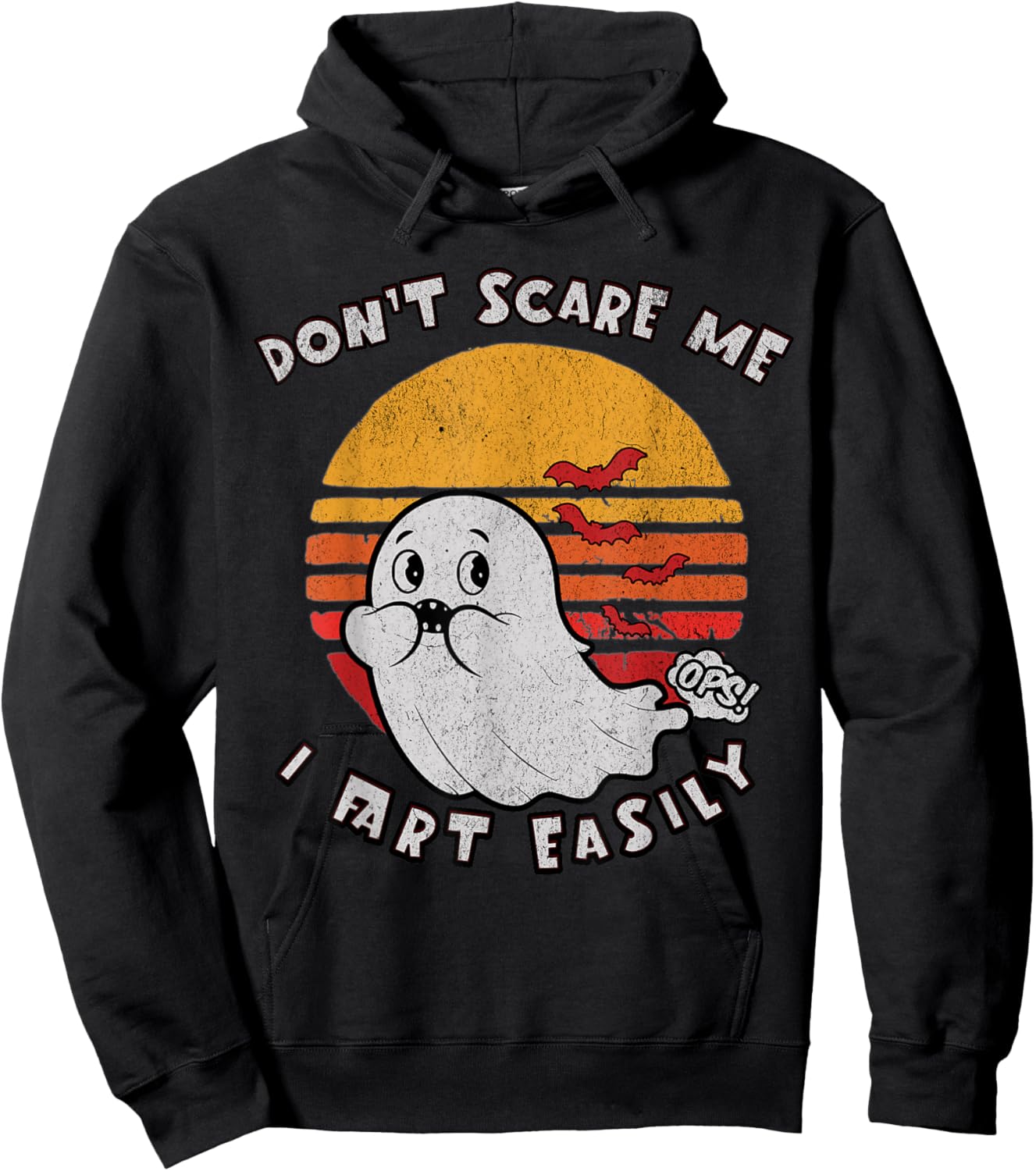 Don`t Scare Me I Fart Easily Funny Ghost Hoodie - Hoodie | Black