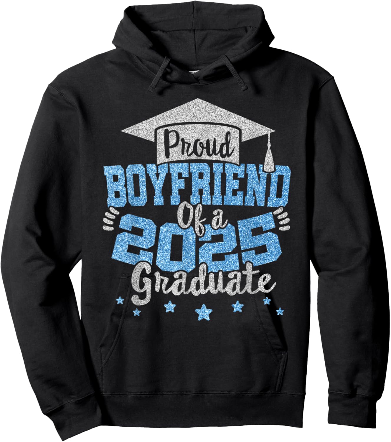 Proud Boyfriend of a 2025 Graduate Prom Squad Graduation Hoodie - Hoodie | Black